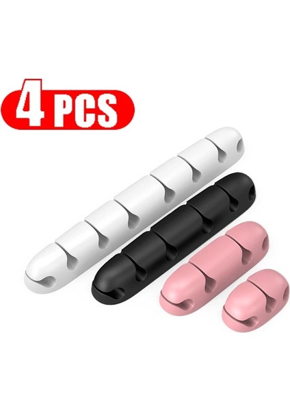 4pcs Stilini Karıştırın 4 Adet Masaüstü Çift Taraflı Gözenekli Izlenmeyen Kablo Tutucu Tel Kordon Koruyucu Silikon USB Kablosu Tel Organizatör Yönetim Kelepçesi (Yurt Dışından)