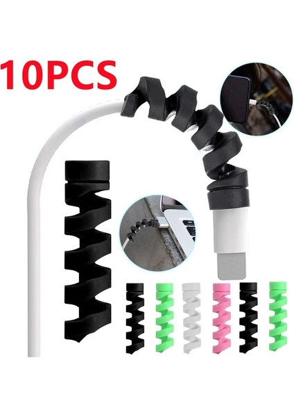 10 Adet Rastgele Renk Stili Vbnbv USB Kablo Sarıcı Cep Telefonu Kablosu Veri Şarj Cihazı Tel Koruyucu Akıllı Telefon Kablo Düzenleyici Yönetim Koruyucu (Yurt Dışından)