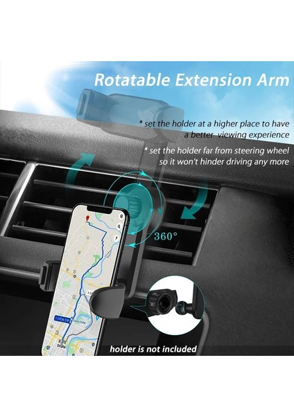 Uzatma Kolu - 15MM Tarzı Araba Telefon Tutucu Için Uzatma Kolu Hava Firar Klipsi Yükseltme Standı Top Kafa Dağı Hava Çıkışları Arabada Telefon Desteği (Yurt Dışından) fırsatları