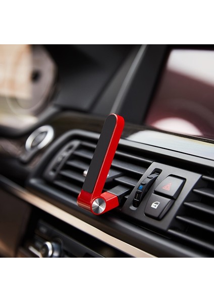 Kırmızı Stil Lüks Dikdörtgen Manyetik Araç Tutucu Hava Firar Standı Montaj Araç Telefonu Tutacağı Tek El Ekranı Evrensel Mıknatıs Gps Standı Desteği (Yurt Dışından)