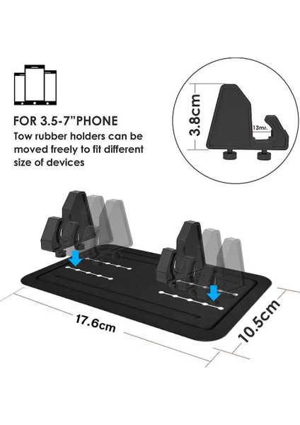 Siyah Stil Yüksek Li Araç Telefonu Tutucu Silikon Ped Dash Mat Cep Telefonu Araç Montaj Gps Tutucu Telefon Kaymaz Masa Standı Için Cradle Dock (Yurt Dışından) fırsatları