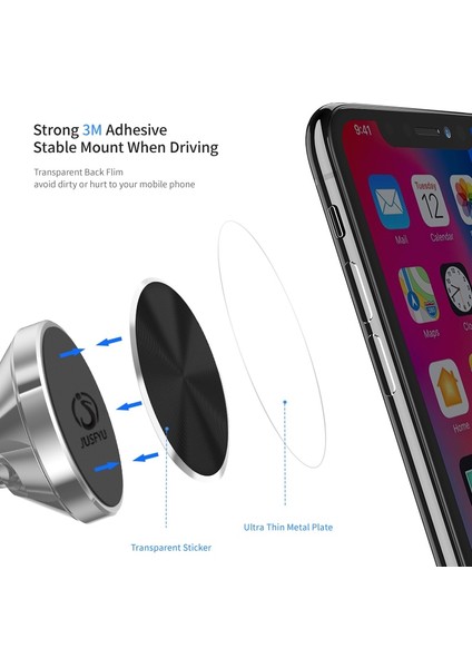 Gümüş 3 Adet Tarzı Kaplama Demir Çıkartmalar Mıknatıs Telefon Tutucu Için Evrensel Metal Plaka Montaj Mıknatısı Için Araç Tutucu Demir Levhalar iPhone x 7 Için (Yurt Dışından) indirimleri