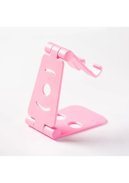Daire-Pembe Tarzı Katlanabilir Telefon Tutucu Masaüstü Mobil Tablet Cep Telefonu Için Standı Evrensel Plastik Masa Telefon Standı Akıllı Telefon Destek Braketi (Yurt Dışından)