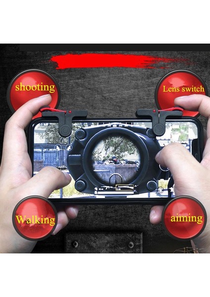 Sadece Düğme Stili Telefon Için L1R1 Joystick Tetikleyicili Kavrama L1R1 Yangın Düğmeleri iPhone 8 Için Android Ios Mobil Gamepad Pubg Denetleyicisi Için Tutucu (Yurt Dışından) fırsatları
