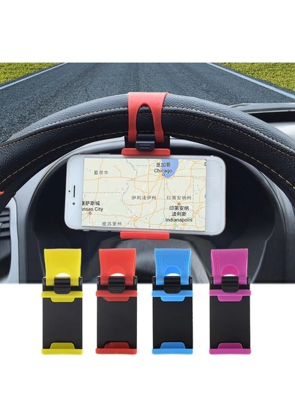Rastgele Renk Stili Yeni Profesyonel Araba Direksiyon Montaj Tutucu Abs Band Cep Telefonu Sahipleri Araba Standı IPhone Için Ipod Için Mp4 Gps Huawei Için (Yurt Dışından) fiyatları