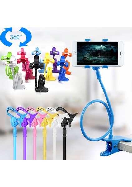 No.8 Stili Uzun Esnek Dudak Cep Cep Telefonu Tutucu Çoklu Renkli Tembel Yatak Masaüstü Braketi Samsung Için IPhone Için Montaj Standı (Yurt Dışından) fiyatları