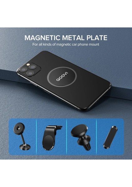 3 Yuvarlak ve 3 Kare Stili Çok Manyetik Metal Plaka Araç Telefonu Tutacağı Evrensel Demir Levha Disk Etiket Montajı Mobil Cep Telefonu Mıknatıs Standı (Yurt Dışından) fırsatları