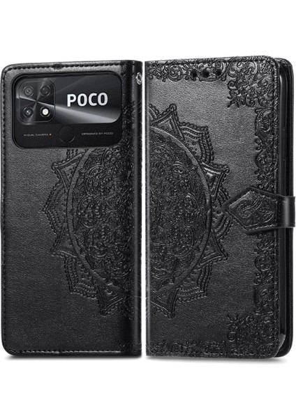 Xiaomi Poco C40 Deri Kılıf Kapak Çevirin Darbeye Zarif (Yurt Dışından)