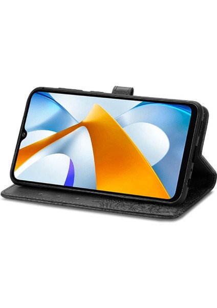 Xiaomi Poco C40 Deri Kılıf Kapak Çevirin Darbeye Zarif (Yurt Dışından)