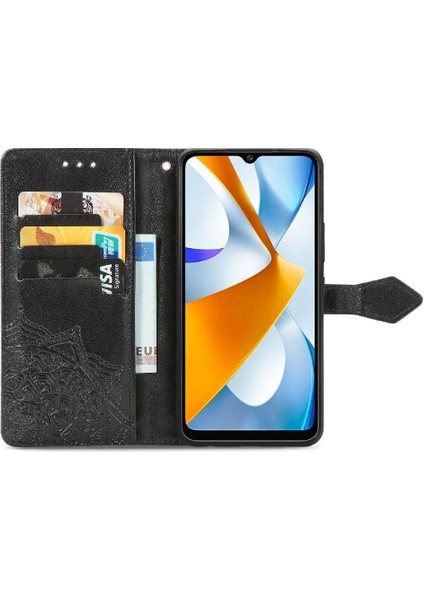 Xiaomi Poco C40 Deri Kılıf Kapak Çevirin Darbeye Zarif (Yurt Dışından)