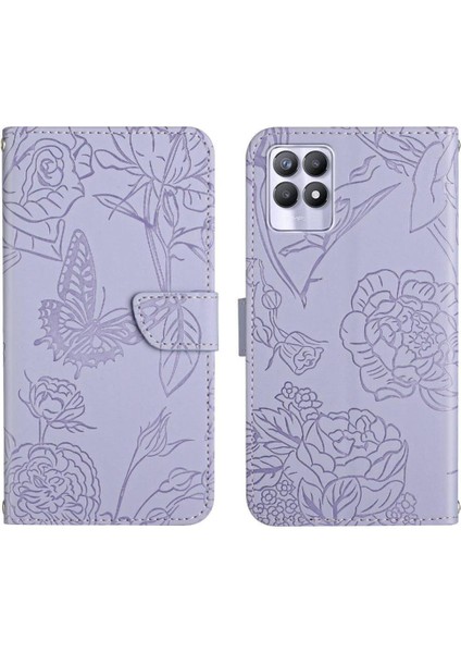 Bilek Kayışı Pu Deri Flip ile Realme 8i Anti-Damla Koruma Için Kılıf (Yurt Dışından)