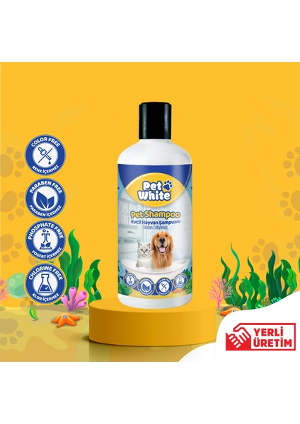 Pet White Kedi Köpek Evcil Hayvan Şampuanı Okyanus Kokulu 500 ml