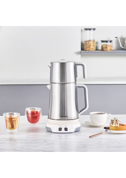 Royaltea Elegant 1775H Konuşan Çay Makinesi Inox Beyaz