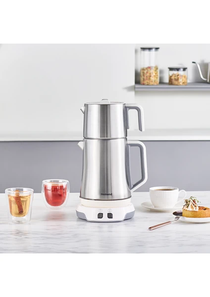 Royaltea Elegant 1775H Konuşan Çay Makinesi Inox Beyaz