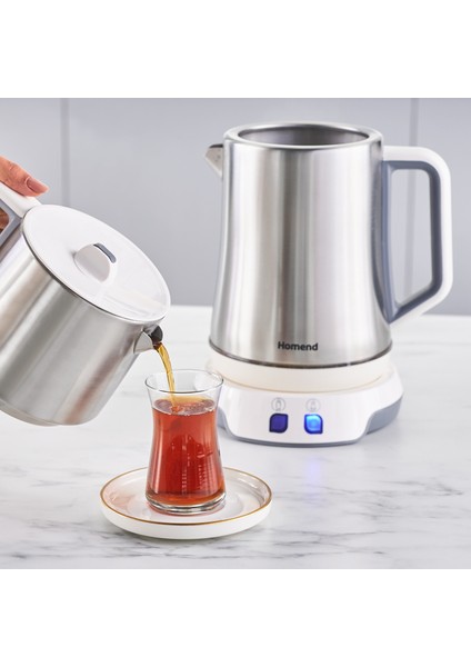 Royaltea Elegant 1775H Konuşan Çay Makinesi Inox Beyaz