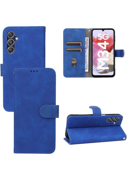 Samsung Galaxy M34 5g Için Kılıf Koruyucu Kapak Deri Folio Flip Case (Yurt Dışından)