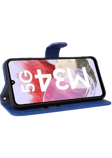 Samsung Galaxy M34 5g Için Kılıf Koruyucu Kapak Deri Folio Flip Case (Yurt Dışından)