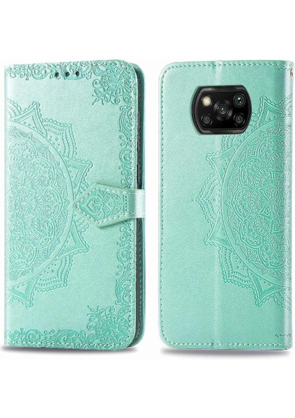 Xiaomi Poco X3 Nfc Darbeye Deri Kılıf Zarif Desen (Yurt Dışından)
