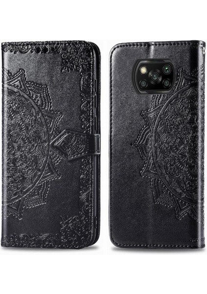 Xiaomi Poco X3 Nfc Darbeye Deri Kılıf Zarif Desen (Yurt Dışından)