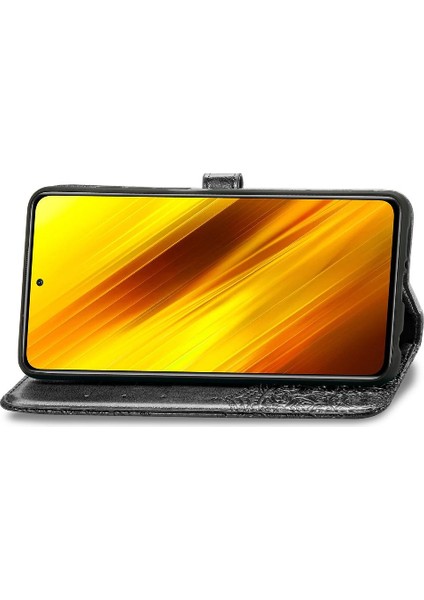 Xiaomi Poco X3 Nfc Darbeye Deri Kılıf Zarif Desen (Yurt Dışından)
