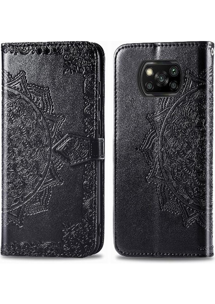 Xiaomi Poco X3 Nfc Darbeye Deri Kılıf Zarif Desen (Yurt Dışından)