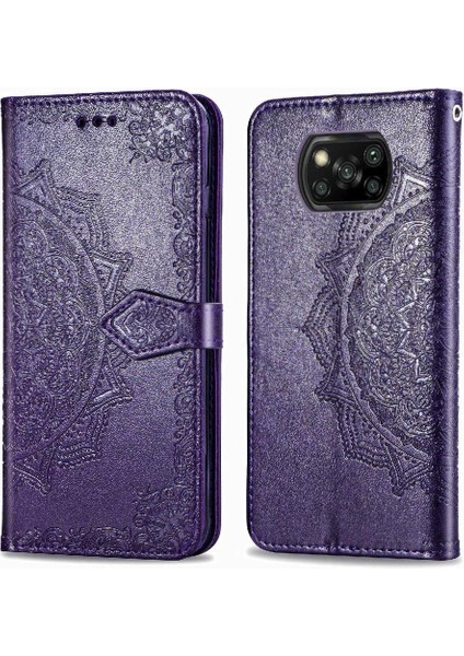 Xiaomi Poco X3 Nfc Darbeye Deri Kılıf Zarif Desen (Yurt Dışından)