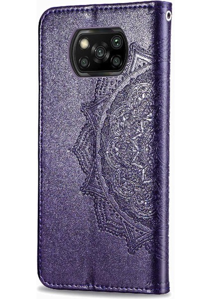 Xiaomi Poco X3 Nfc Darbeye Deri Kılıf Zarif Desen (Yurt Dışından)