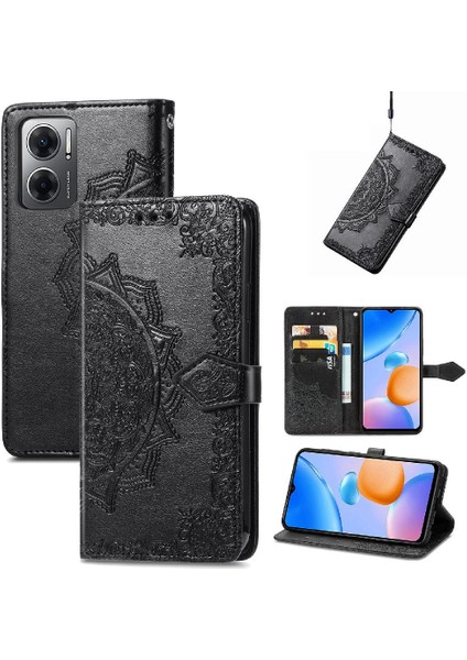 Redmi Için Kılıf 10 5g Basit Iş Zarif Desen Kapak Çevirin Deri (Yurt Dışından)