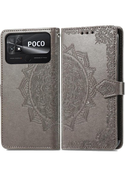 Xiaomi Poco C40 Deri Kılıf Kapak Çevirin Darbeye Zarif (Yurt Dışından)