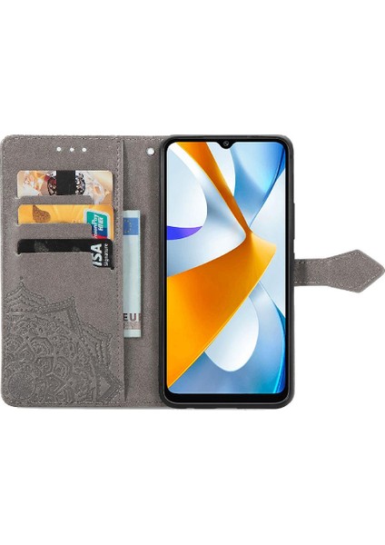 Xiaomi Poco C40 Deri Kılıf Kapak Çevirin Darbeye Zarif (Yurt Dışından)