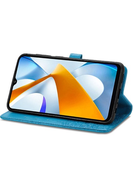 Xiaomi Poco C40 Deri Kılıf Kapak Çevirin Darbeye Zarif (Yurt Dışından)