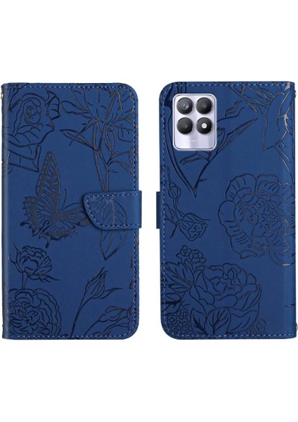 Bilek Kayışı Pu Deri Flip ile Realme 8i Anti-Damla Koruma Için Kılıf (Yurt Dışından)