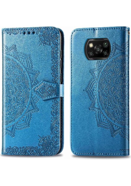 Xiaomi Poco X3 Nfc Darbeye Deri Kılıf Zarif Desen (Yurt Dışından)