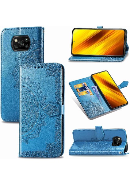 Xiaomi Poco X3 Nfc Darbeye Deri Kılıf Zarif Desen (Yurt Dışından)