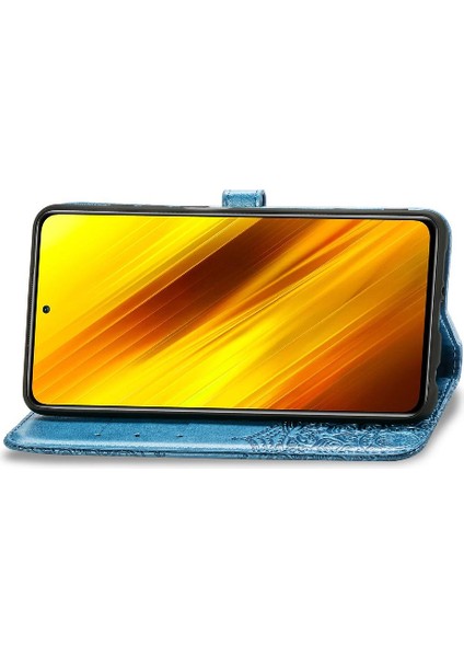 Xiaomi Poco X3 Nfc Darbeye Deri Kılıf Zarif Desen (Yurt Dışından)