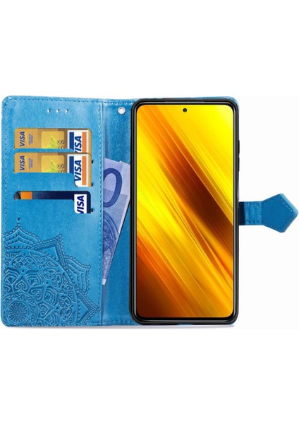 Xiaomi Poco X3 Nfc Darbeye Deri Kılıf Zarif Desen (Yurt Dışından)