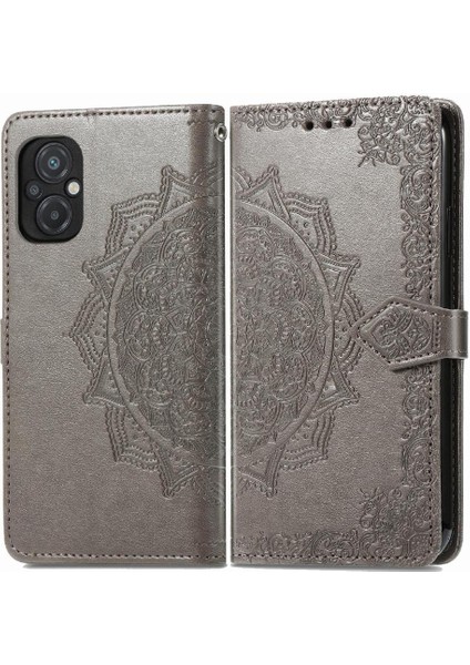 Xiaomi Poco M5 Deri Kılıf Darbeye Zarif Desen Basit (Yurt Dışından)