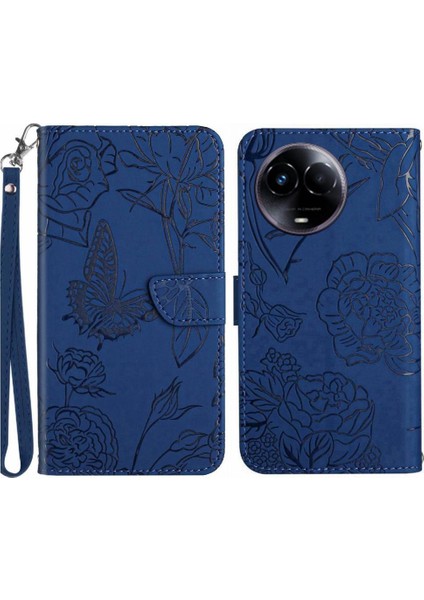 Realme 11 Için Kılıf Bilek Kayışı ile 5g Pu Deri Kapak Çevirin Darbeye (Yurt Dışından)