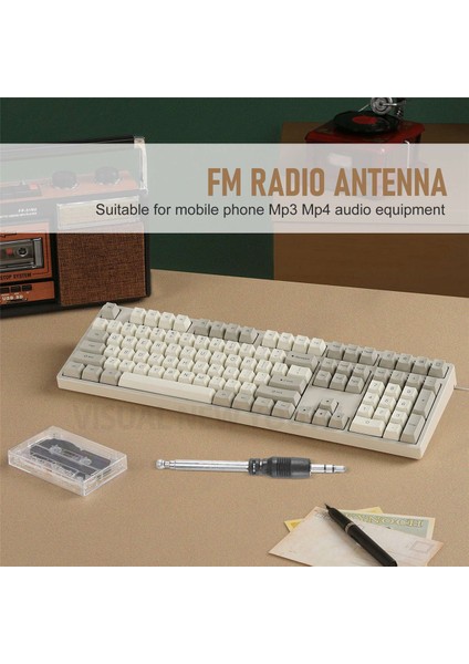 Radyo Anteni 3.5mm 4 Bölüm Teleskopik Fm Anteni Radyo Cep Cep Telefonu Mp3 Mp4 Ses Ekipmanları Için (Yurt Dışından) fırsatları