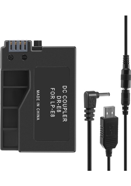 Dr-E8 Kukla Pil Dc Güç Bankası ile USB Adaptör Kablosu Değiştirme Canon Eos 550D 600D 650D 700D Dslr Kameralar Için Lp-E8 (Yurt Dışından)