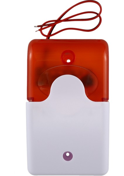 Mini Kablolu Strobe Uyarı Sireni Dayanıklı Dc 12 V Ses Alarmı Yanıp Sönen Işık Ses Siren Korna Ev Güvenlik Alarm Sistemi 115DB Turuncu (Yurt Dışından)