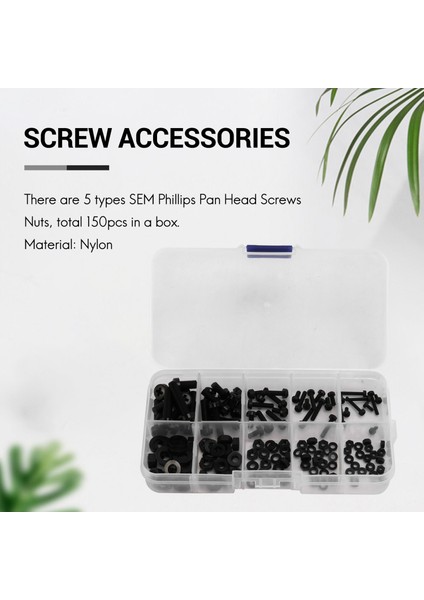 150 Adet M2 M2.5 M3 M5 Naylon Altıgen Vida Cıvata Somunu Standoff Spacer Çeşitler Kiti Siyah (Yurt Dışından) indirimleri