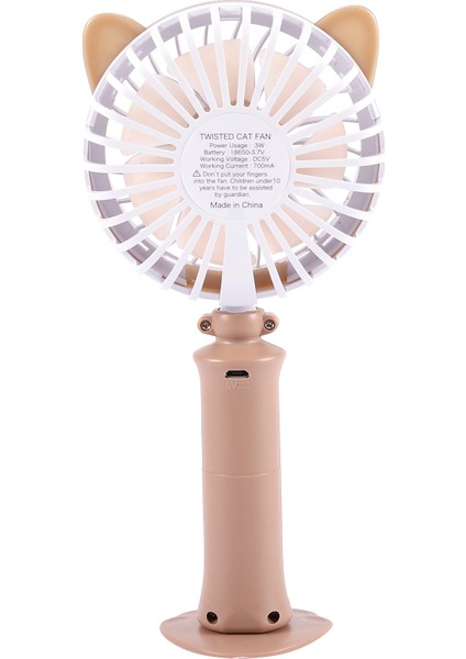 Renkli Mini USB Gece Lambası Şarj Edilebilir Hava Soğutma Fanı Masası Kedi Şekli Fan Seyahat Ev Öğrenci Yurdu Taşınabilir Masaüstü Ofis Fanı (Kahverengi) (Yurt Dışından)