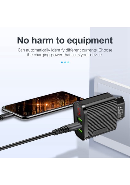 3 Port USB Telefon Şarj Cihazı 5V 3.1A Dijital LED Ekran Ab Tak Için Seyahat Duvar Şarj Adaptörü (Yurt Dışından)
