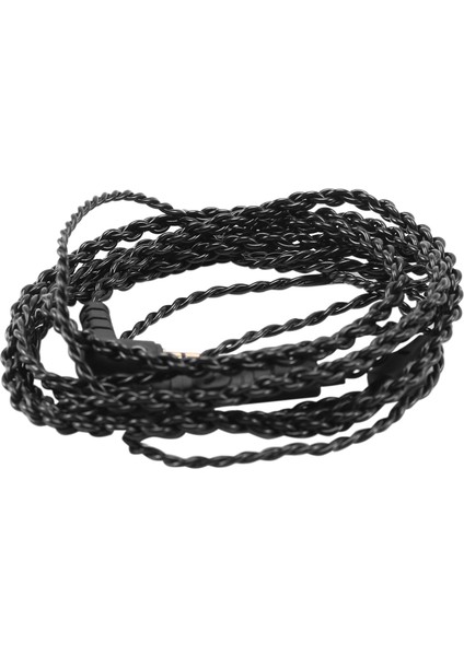Kulaklık Ses Kablosu Onarım Yedek 3.5mm Jack Dıy Dirsek Kulaklık 4 Bakır Maça Telleri Mic ile Ses Kontrolü (Siyah) (Yurt Dışından)