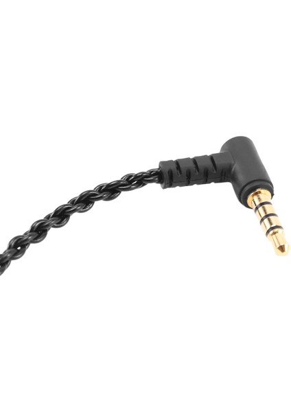 Kulaklık Ses Kablosu Onarım Yedek 3.5mm Jack Dıy Dirsek Kulaklık 4 Bakır Maça Telleri Mic ile Ses Kontrolü (Siyah) (Yurt Dışından)