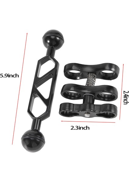 Alüminyum Alaşımlı Tüplü Dalış Işıklı Fener Çift Küresel Mafsal Kol ve 1 Takım Kelebek Klip Kelepçe Dağı Sualtı Fotoğraf Kamera (Yurt Dışından) indirimleri