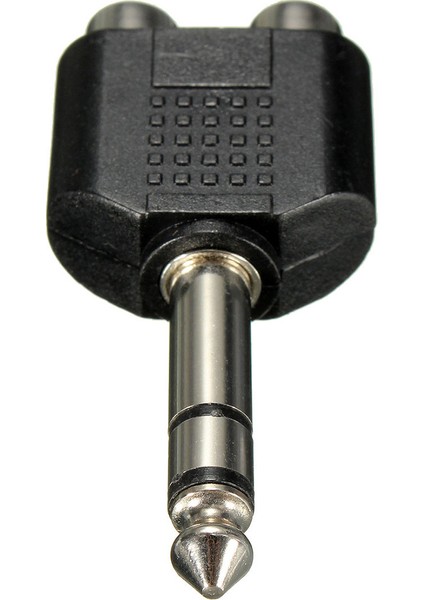 6.35MM 1/4 Inç Erkek Stereo 2 Çift Rca Dişi Y Splitter Ses Adaptörü Dönüştürücü (Yurt Dışından) fırsatları