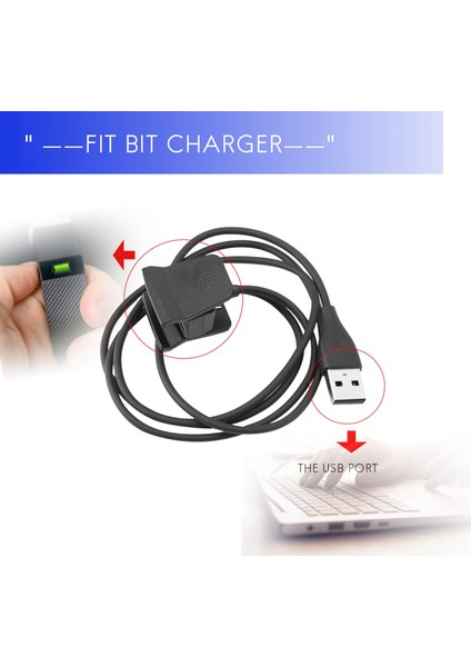 Şarj Cihazı Için, Yedek USB Şarj Kablosu Kablosu Bağlantı Istasyonu Şarj Cihazı, Fitness Takip Cihazı Bileklik Akıllı Saat (3 Ayak/1 Metre, 1'li Paket) (Yurt Dışından)