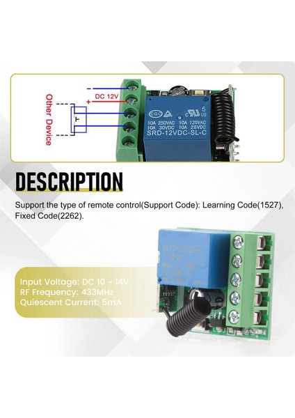Dc 12 V 1ch 433 Mhz Evrensel Kablosuz Uzaktan Kumanda Anahtarı Rf Röle Alıcı 433 Mhz Verici Düğme Modülü Diy Kiti (Yurt Dışından) indirimleri